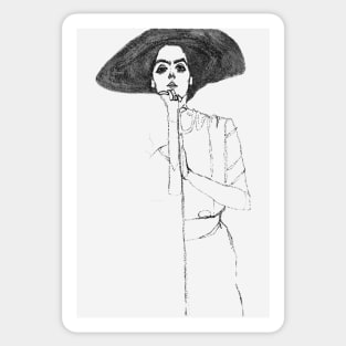 Portrait of a Woman by Egon Schiele Sticker